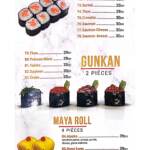 Menu Maya sushi Rabat June 2023 462215